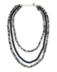 Indigo layered kantha necklace