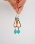 Sea glass cork drop earrings