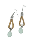 Sea glass cork drop earrings