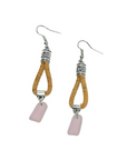 Sea glass cork drop earrings