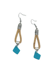 Sea glass cork drop earrings