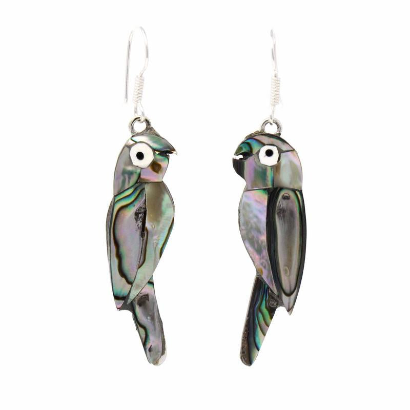 Abalone parrot earrings