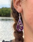Angelco Accessories Abalone petal silver teardrop earrings