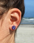 Angelco Accessories Chilean glass daisy stud - deep blue