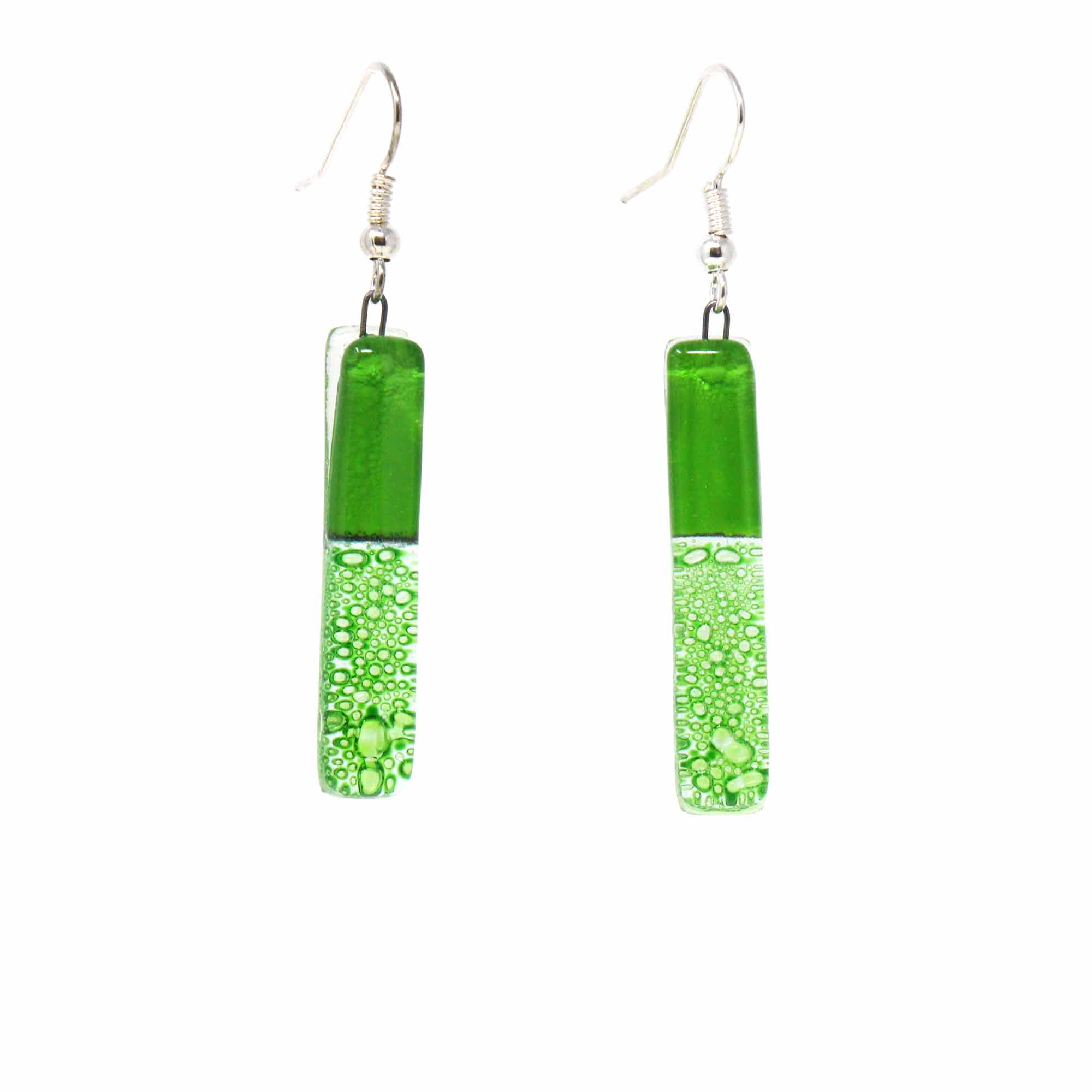 Angelco Accessories Chilean glass matchstick earrings - lime soda