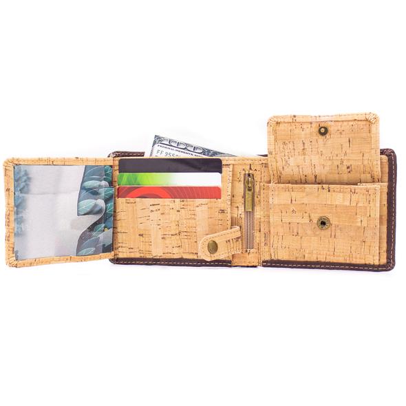 Angelco Accessories Cork men's style inner zipper wallet