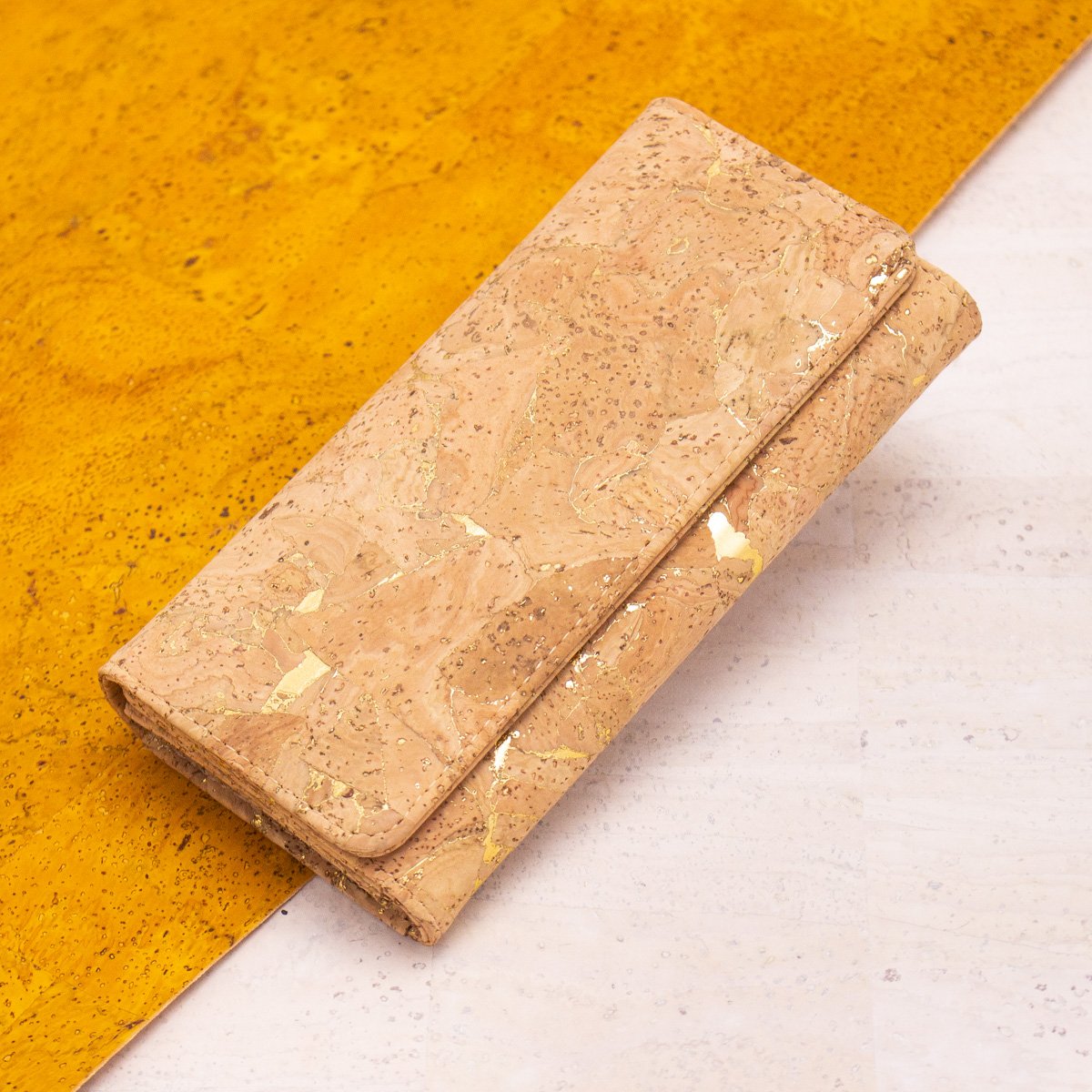 Angelco Accessories metallic cork foldover wallet