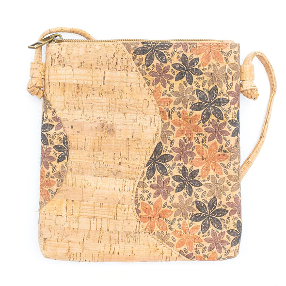 Angelco Accessories Wave panel cork crossbody bag - brown flower