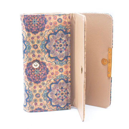 Angelco Accessories Double section cork wallet - pastel flower