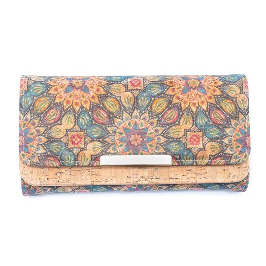 Angelco Accessories Double section cork wallet - pastel flower