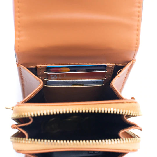 Angelco Accessories Phone wallet crossbody cork bag - paisley