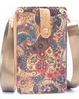 Angelco Accessories Phone wallet crossbody cork sling - paisley blue