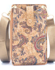 Angelco Accessories Phone wallet crossbody cork sling - paisley natural