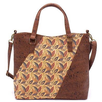 Pattern panel cork handbag - 2 colours available