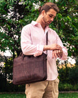 Angelco Accessories Cork laptop briefcase - dark brown