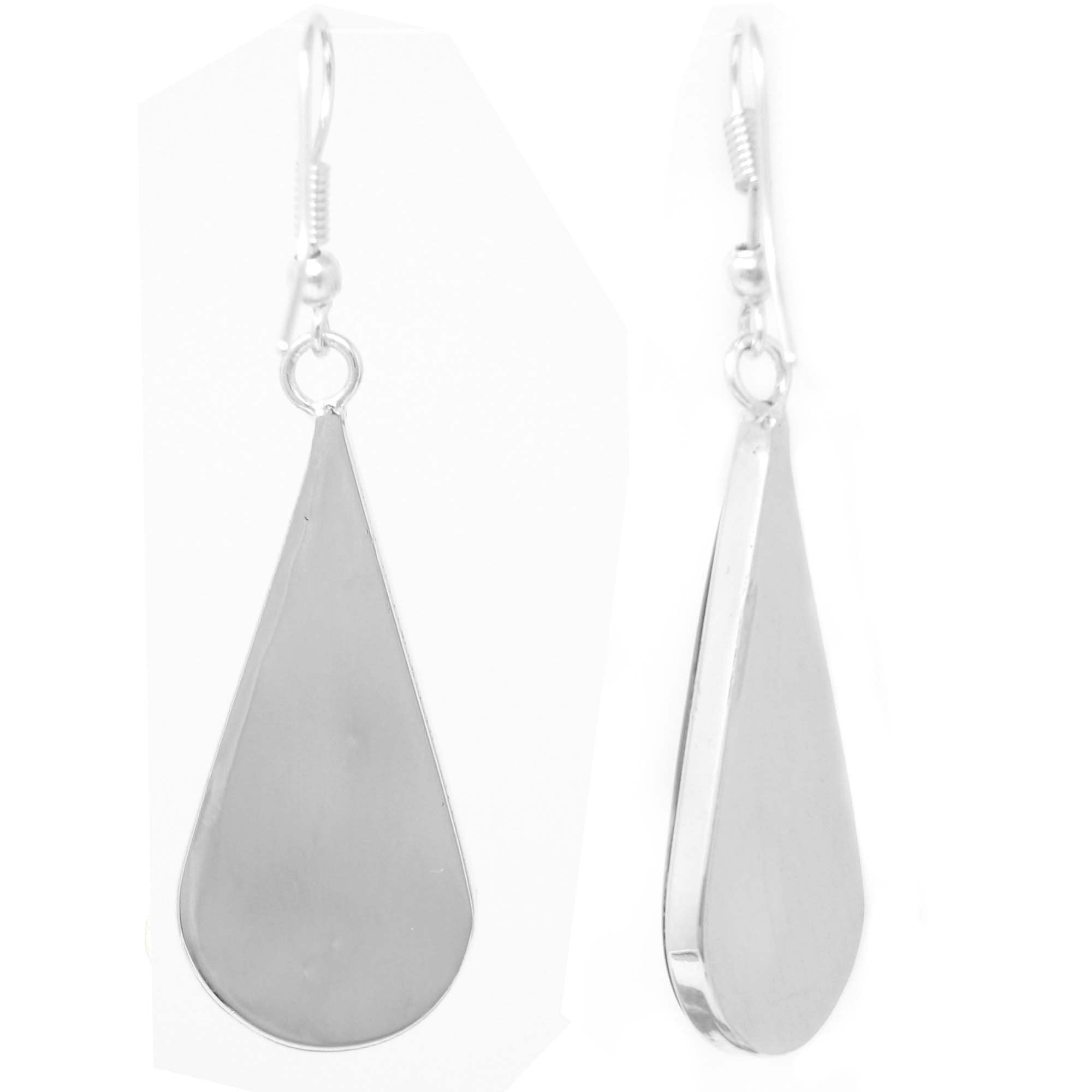 Angelco Accessories Dried flower silver teardrop earrings