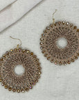 Angelco Accessories Colour burst circle earrings on linen background - gold