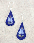 Angelco Accessories Abalone tulip silver teardrop earrings