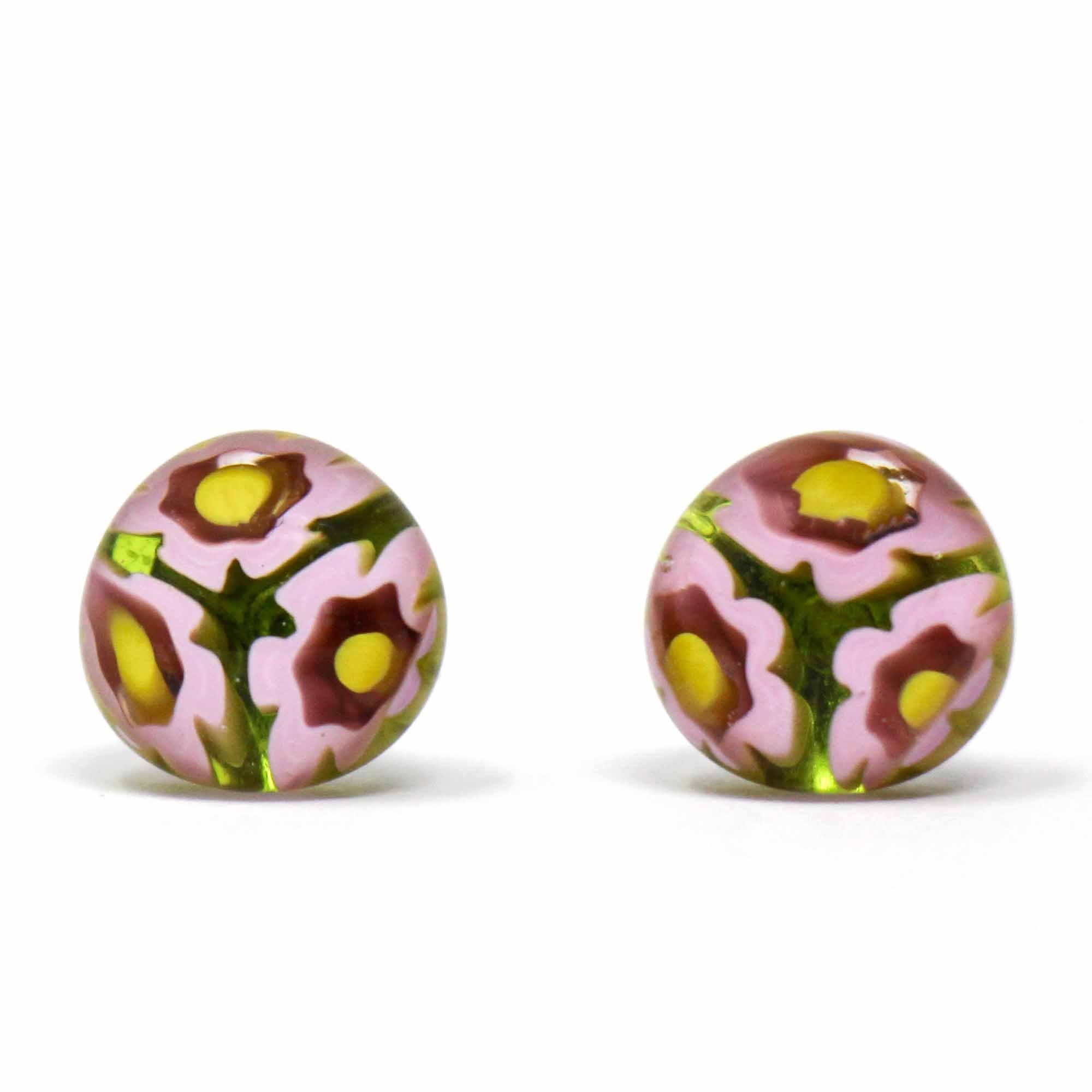Angelco Accessories Chilean glass daisy stud - pink
