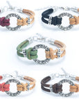 Dual colour wreath cork bracelet