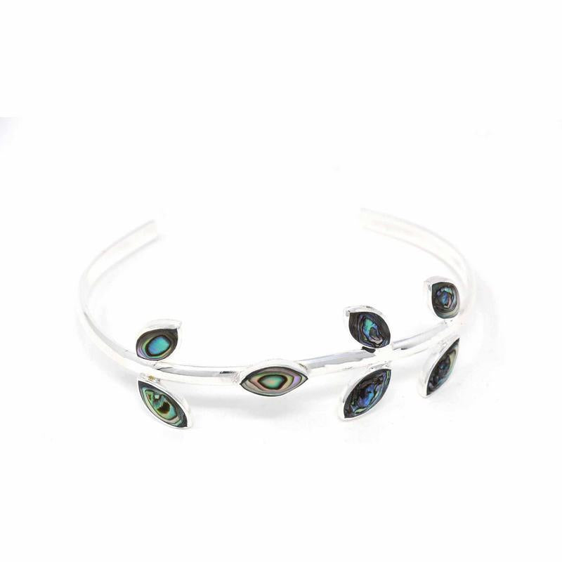 Angelco Accessories Abalone small leaf silver cuff