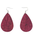 Angelco Accessories Teardrop red cork drop earrings