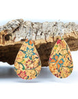 Angelco Accessories Teardrop pattern cork drop earrings
