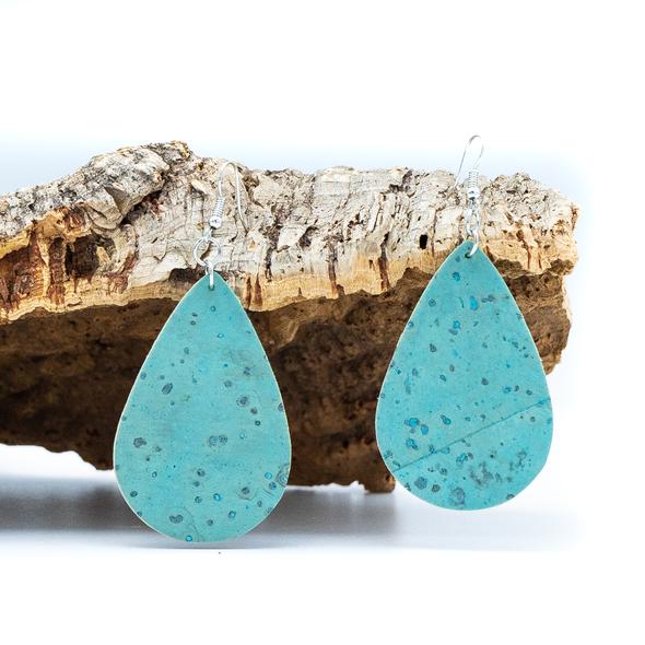Angelco Accessories Teardrop turquoise cork drop earrings