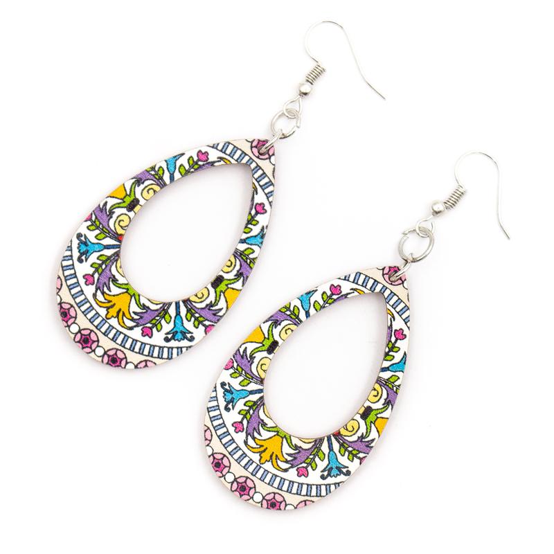 Angelco Accessories Wooden Raindrop Cutout Earring