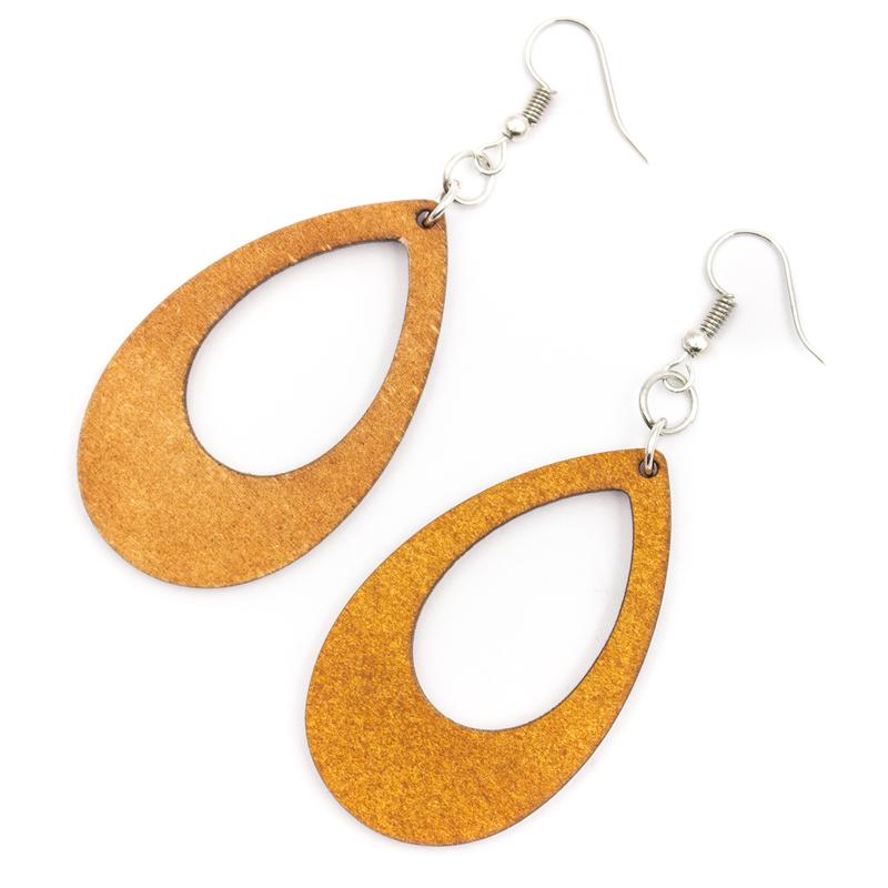 Angelco Accessories Wooden Raindrop Cutout Earring