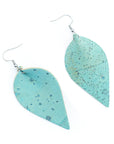 Angelco Accessories Leaf shaped blue cork drop earrings
