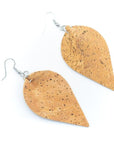 Angelco Accessories Leaf shaped natural cork drop earrings