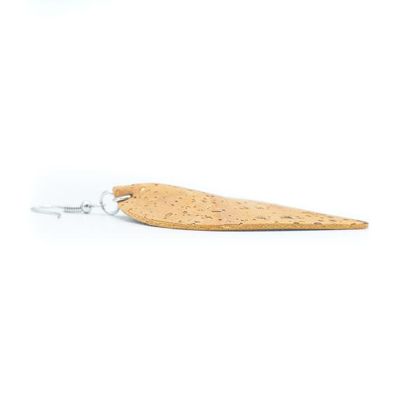 Angelco Accessories Leaf shaped natural cork drop earrings