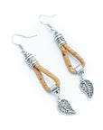 Angelco Accessories Filigree leaf cork drop earrings