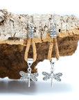 Angelco Accessories Dragonfly cork drop earrings