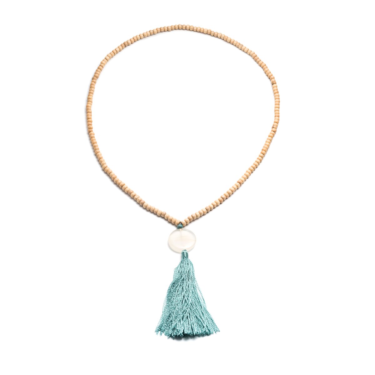 Angelco Accessories beaded turquoise tassel necklace