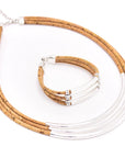 Angelco Accessories Triple strand silver and cork set
