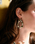 Angelco Accessories Teardrop kantha earrings - sea foam - worn by model