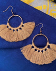 Small hoop fringe earrings